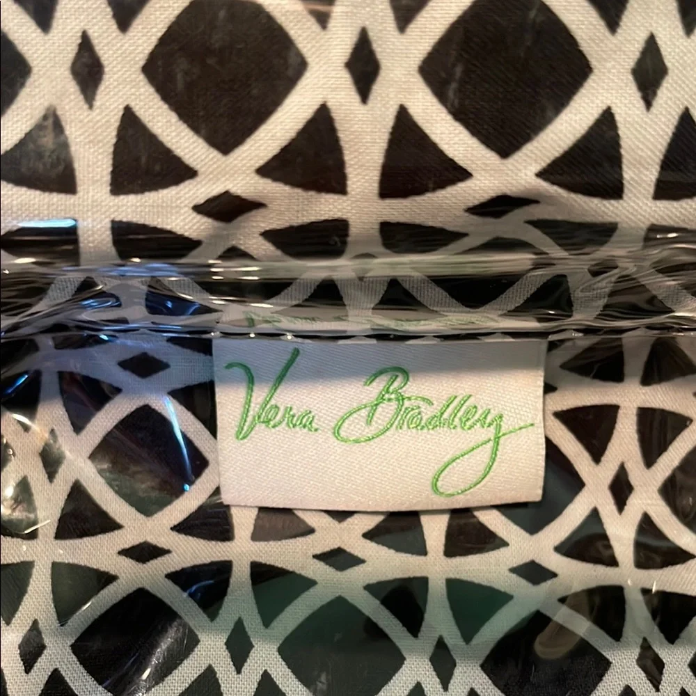 Vera Bradley Quilted Snap Cosmetic Case in Black/White Night and Day Pattern